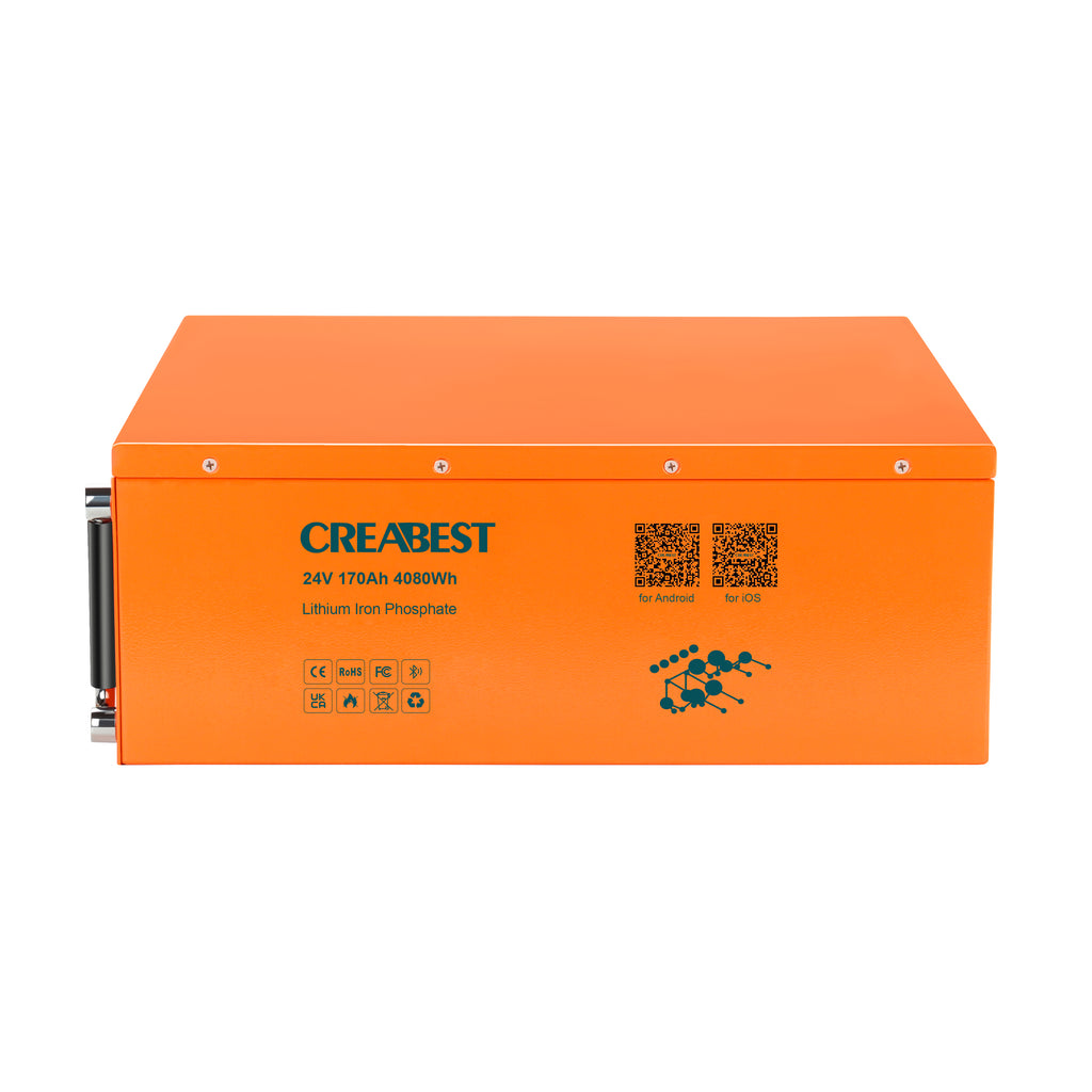 CREABEST LiFePO4 Battery 24V 170Ah for Capervan Solar-VB121