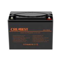 LiFePO4 12V 6Ah  72Wh Deep Cycle Battery VB032
