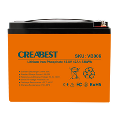 LiFePO4 12,8 V 6 Ah 77 Wh Tiefzyklusbatterie für Wohnmobil VB006