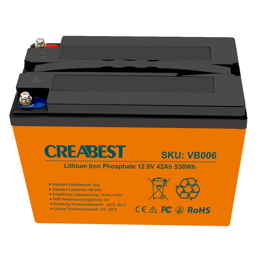 LiFePO4 12,8 V 6 Ah 77 Wh Tiefzyklusbatterie für Wohnmobil VB006