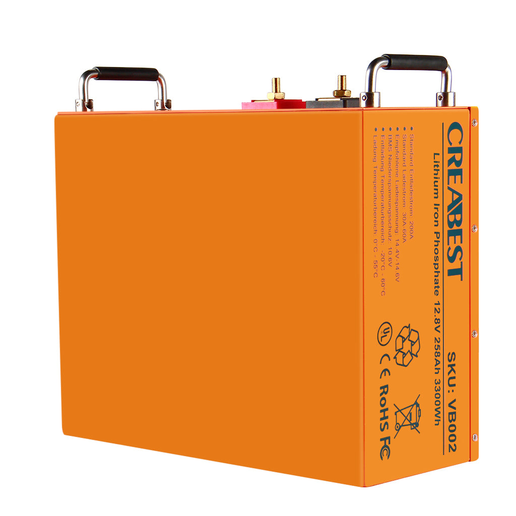 LiFePO4 258Ah 12,8V Deep Cycle Batterie für Wohnmobil Freizeit Marine Boot Caravan Camping 