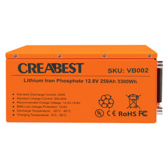 LiFePO4 258Ah 12,8V Deep Cycle Batterie für Wohnmobil Freizeit Marine Boot Caravan Camping 