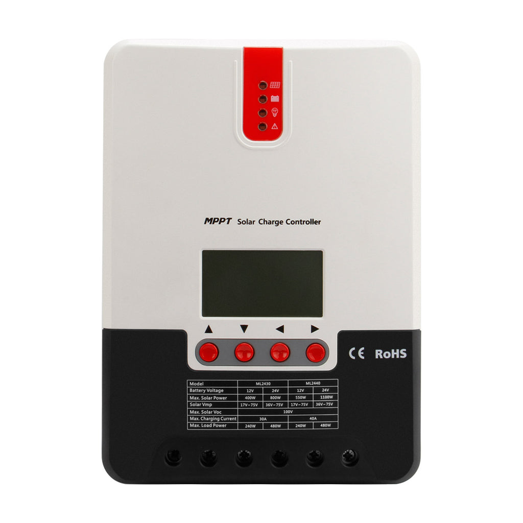 Solar charge controller MPPT 40A 12V/24V fit for gel, lead-acid, lithium battery, sealed, flood, etc